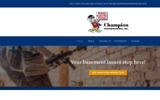 Champion Waterproofing and Piering website