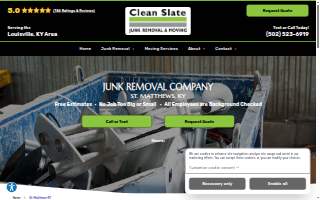 Clean Slate Junk Removal & Moving website