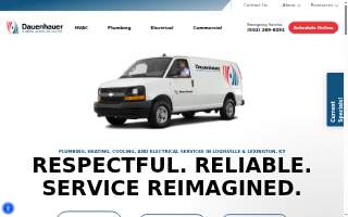 Dauenhauer Plumbing Heating Air & Electric website