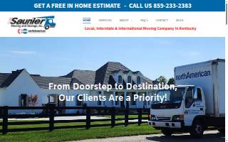 Saunier Moving & Storage website