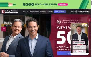 Dudley DeBosier Injury Lawyers of Bayou Cane website