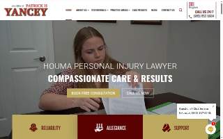 Patrick Yancey Law Firm of Bayou Cane website
