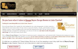 Bayou Escape Rooms website