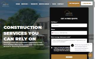 Arete Home Builders LLC website