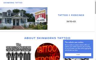The Skin Works Tattoo Shop website