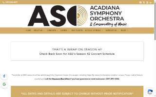 Acadiana Symphony Orchestra & Conservatory of Music website