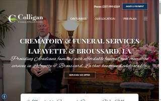 Colligan Crematory and Funeral Home Services of Broussard website