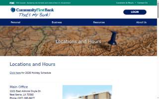 Community First Bank website