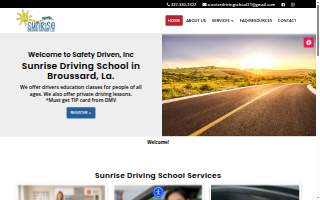 Sunrise Driving School website