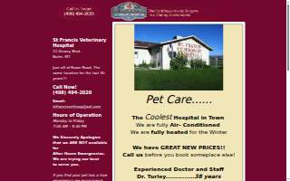St. Francis Veterinary Hospital website