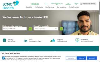 LCMC Health Heart and Vascular Care and LCMC Health Surgery website