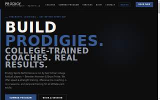 Prodigy Sports Performance website