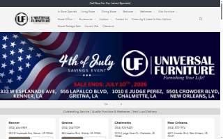 Universal Furniture - NOLA East website