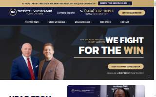 Scott Vicknair Personal Injury Lawyers of Covington website