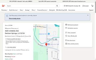 Walgreens Pharmacy of Denham Springs website