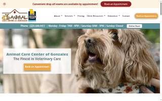 Animal Care Center of Gonzales website