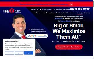 Chris Corzo Injury Attorneys - Gonzales website