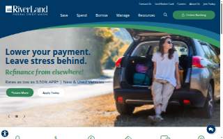 RiverLand Federal Credit Union website