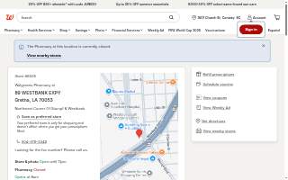 Walgreens Pharmacy of Gretna website
