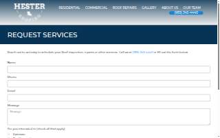 Hester Roofing website