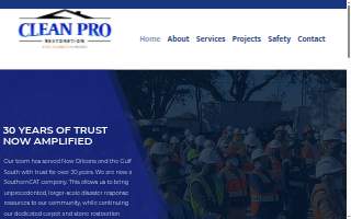Clean Pro Restoration website