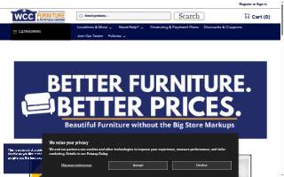 WCC Furniture & Mattress Center of Lafayette website