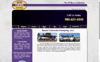 Bayou Concrete Pumping website