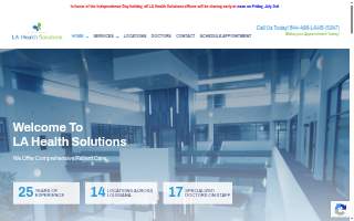 LA Health Solutions - LaPlace website