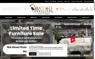 Bayou Furniture website