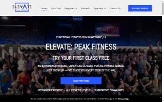Elevate: Peak Fitness/MOVE Studio website