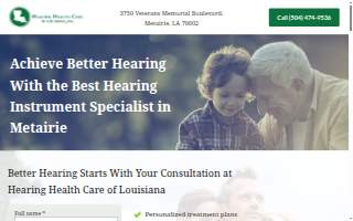 Hearing Health Care of Louisiana website