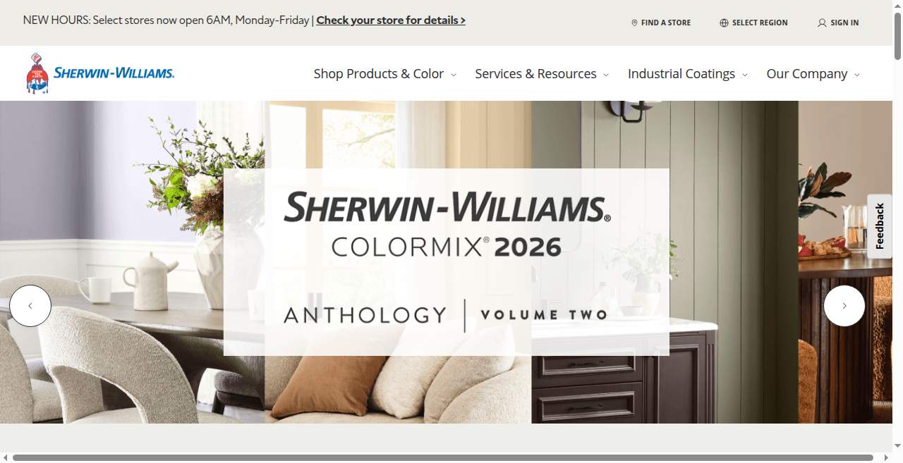 Sherwin-Williams Paint Store of Brookhaven website