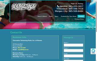Clearwater Swimming Pools website