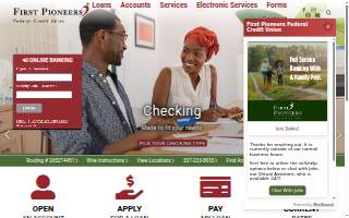 First Pioneers Federal Credit Union website