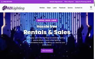 RZI Lighting | Lighting, Staging and Rigging Equipment Rentals website