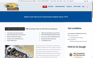 West Transmission and Total Auto Care of Gretna website