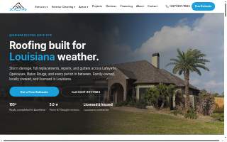 2C Roofing and Construction website