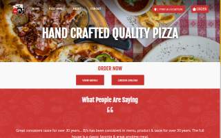 B J's Pizza House website