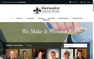 Ascension Funeral Home of Prairieville website