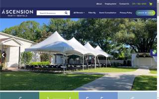 Ascension Party Rentals website