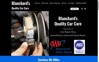Blanchard's Quality Car Care website