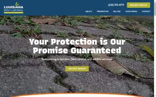 Louisiana Pest Control Services of Prairieville website