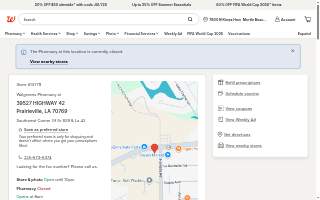 Walgreens Pharmacy of Prairieville website