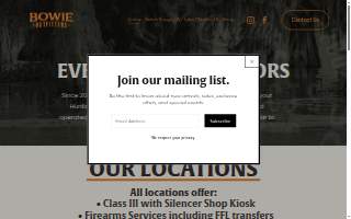 Bowie Outfitters website