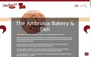The Ambrosia Bakery website