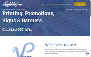 Vicknair Printing Inc website