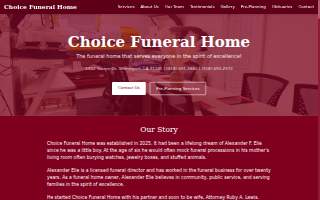 Choice Funeral Home website