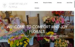 Comfort and Joy Florals website