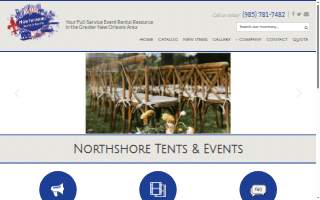 Northshore Tents and Events website