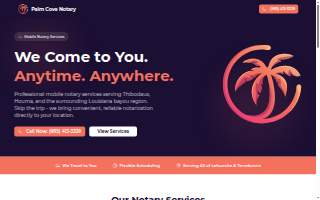 Palm Cove Notary website